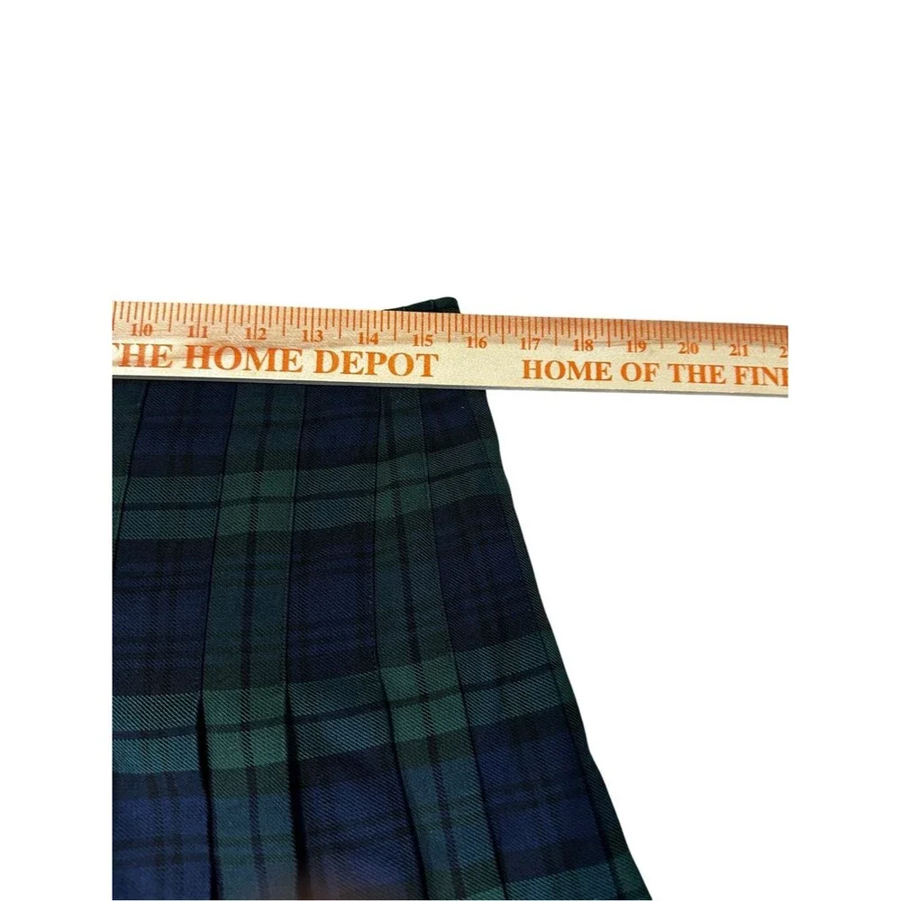 USA Kilts Black Watch Tartan Pleated Kilt Skirt Womens M Green Plaid Celtic